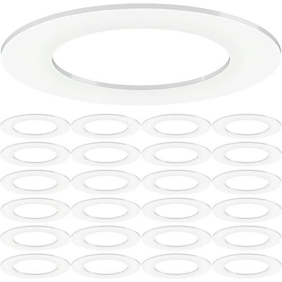 Sunco 24 Pack Goof Rings for 4 Inch Recessed Lights White Can Light Goof Trim Ring, Outer Diameter 6.7-inch, Inner Diameter 4.25-inch, Durable Plastic Design, Matte Finish, Flush Mount.