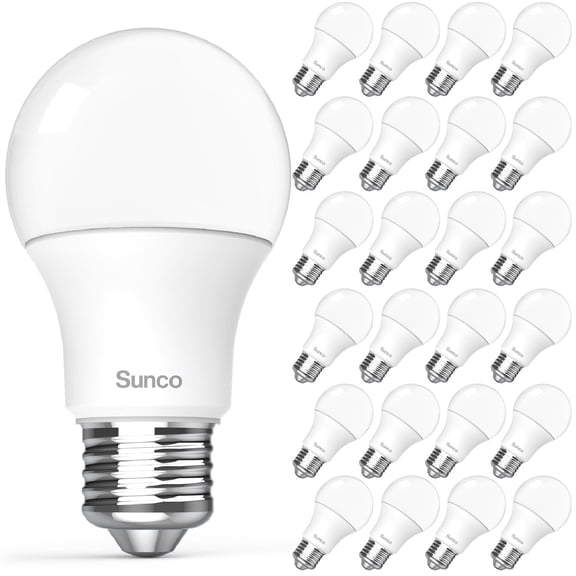 Sunco 24 Pack LED Light Bulb, A19, 8W (60W Equivalent), 2700K Soft White, Non-Dimmable, 810 LM, E26 Medium Base, 25000 Lifetime Hours ETL