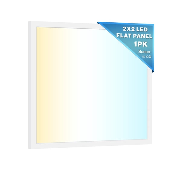 Sunco 2x2 LED Flat Panel Light, Back-Lit, 30-40W Selectable, 3CCT Dimmable