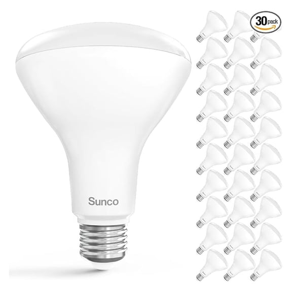 Sunco 30 Pack BR30 Light Bulbs LED, Recessed Can Light Bulbs, Indoor Flood Bulb, 850 LM, 11W (65W Equivalent), 6000K Daylight Deluxe, Dimmable, E26 Base, for Home, Kitchen, Bedroom UL