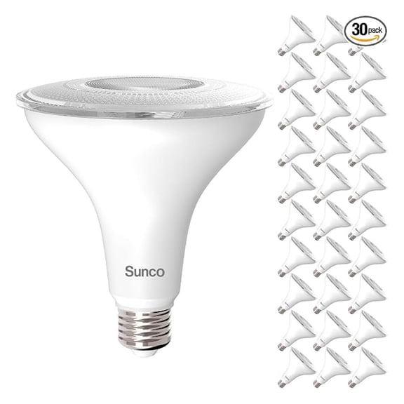 Sunco 30 Pack Outdoor LED Flood Home Patio Driveway Light, Waterproof PAR38 LED Bulb, CRI90, 2700K Soft White,1050 Lumens, 100W Equivalent 13W, Dimmable, Wet-Rated, E26 Base UL