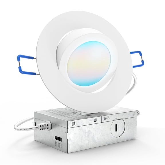 Sunco 4 Inch Gimbal LED Recessed Light, Adjustable, 8W, 5CCT, Dimmable