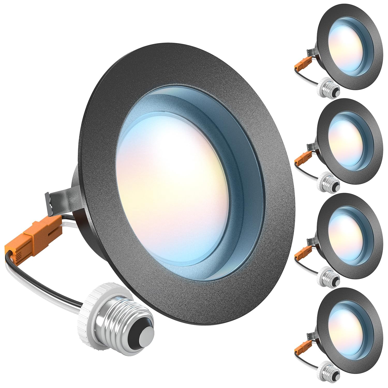 Led Light Recess Sunco 4 Pack 4 Inch Retrofit LED Recessed Lights, 5CCT, 8W=60W ...