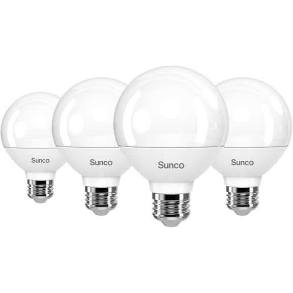 Sunco G25 LED Light Bulbs, Globe Vanity Lights for Bathroom High Output, 1000 LM, 11W (100W Equivalent), 3000K Warm White, Dimmable, E26 Base, Round Frosted Decorative Bulb UL 4 Pack