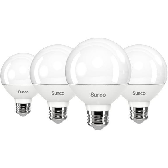 Sunco 4 Pack Vanity Globe Light Bulbs G25 LED for Bathroom Mirror, High Output 1000 LM, 100W Equivalent 11W, 3000K Warm White, Dimmable, E26 Base, Round Frosted Decorative Bulb.