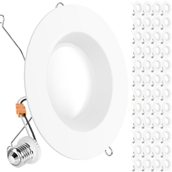 Sunco 48 Pack 6 Inch LED Recessed Light, Retrofit Downlight Can Lights for Ceiling, Baffle Trim, 1050 LM, 13W (75W Equivalent), 5000K Daylight, Dimmable, Damp Rated UL