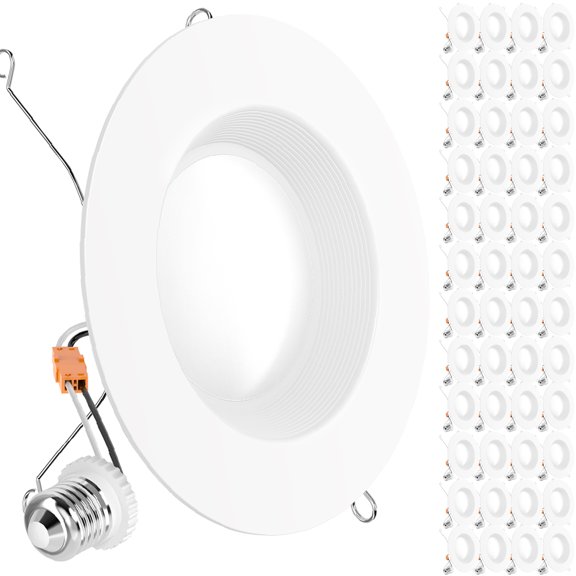 Sunco 48 Pack 6 Inch LED Recessed Light, Retrofit Downlight Can Lights for Ceiling, Baffle Trim, 1050 LM, 13W (75W Equivalent), 6000K Daylight Deluxe, Dimmable, Damp Rated UL