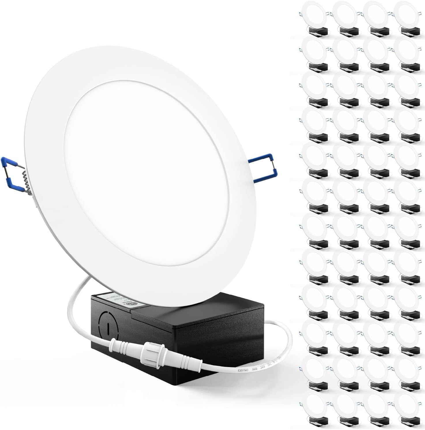 Sunco 48 Pack Recessed Lighting 6 Inch LED, Canless Ceiling Lights Slim with Junction Box, 850 LM, 14W (100W Equivalent), 2700K Soft White, Dimmable, Wafer Thin, 50000 Lifetime Hours ETL