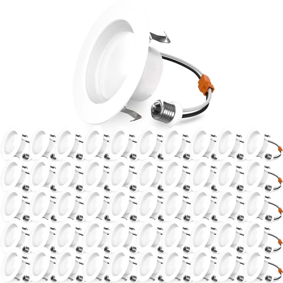 Sunco 50 Pack 4 Inch LED Recessed Lights, Retrofit Lighting LED Can Lights Downlight, 660LM, 6000K Daylight Deluxe, Dimmable, Baffle Trim, 11W=60W, 50000 Lifetime Hours, Damp Rated UL