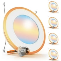 Sunco 6 Inch Can Lights for Ceiling LED, Flat Recessed Lighting with Night Light Retrofit Downlight, 1200 LM, 13W, Selectable CCT 2700K/3000K/4000K/5000K/6000K, Dimmable UL 4 Pack