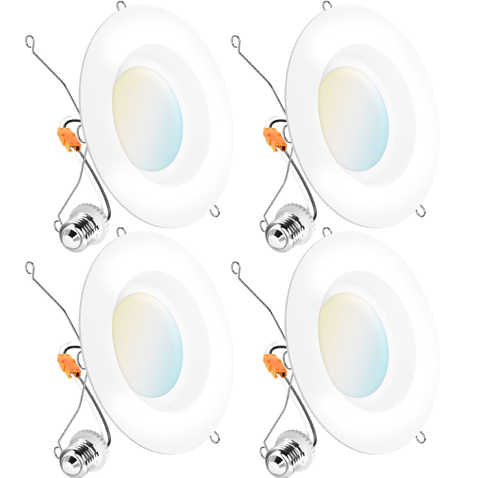 Sunco 6 Inch LED Can Lights, Retrofit Recessed Lighting, Smooth Trim, 965 LM, 13W (75W Equivalent), Selectable CCT 2700K/3000K/3500K/4000K/5000K, Dimmable, Damp Rated UL 4 Pack