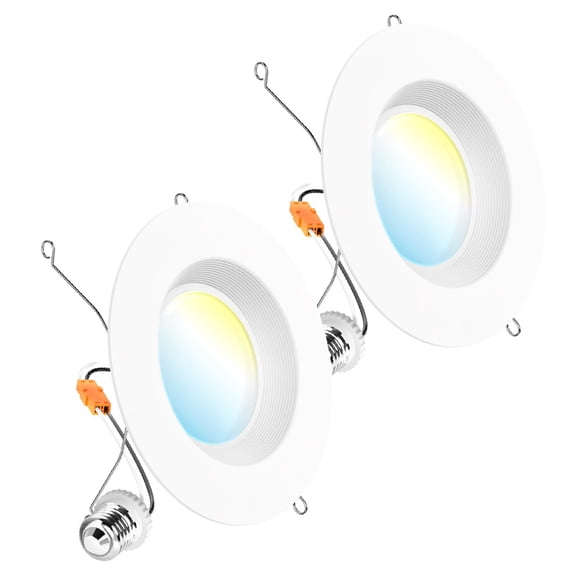 Sunco 2 Pack 6 Inch Retrofit LED Recessed Lights, 5CCT, 13W=75W, Dimmable