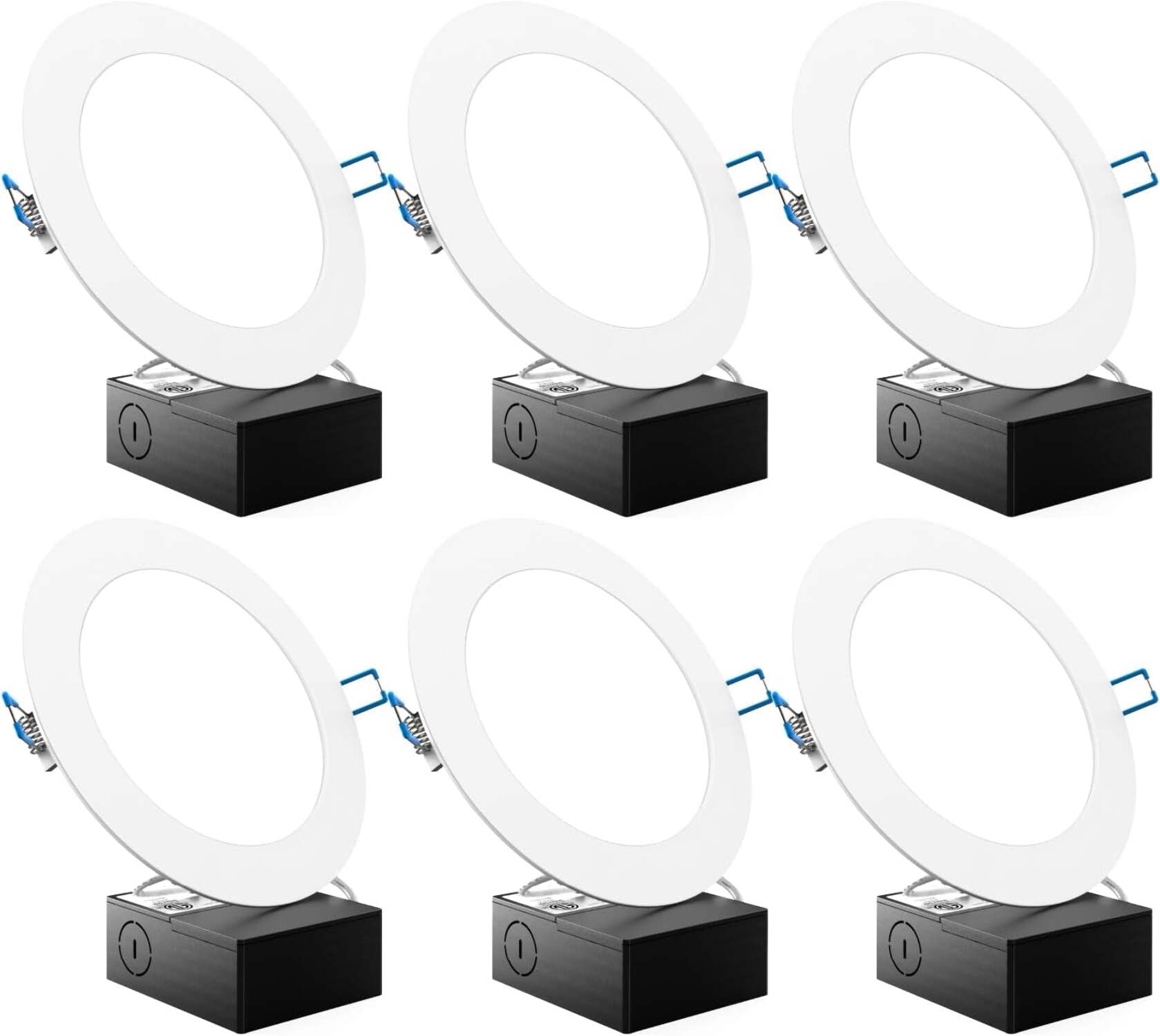 Sunco 6 Pack 4 Inch Ultra Thin LED Recessed Ceiling Lights Slim, 6000K