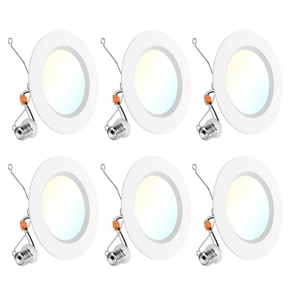 Sunco 6 Pack 6 Inch LED Recessed Light Retrofit, Can Lights For Ceiling, 1700 LM High Brightness, Selectable CCT 2700K/3000K/4000K/5000K/6000K, 17W=120W, Dimmable, Baffle Trim, Damp Rated UL