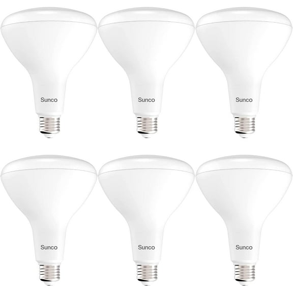 Sunco 6 Pack BR40 LED Light Bulbs, Indoor Flood Lights, Recessed Can Light Bulb, 1400 LM, 17W (100W Equivalent), 6000K Daylight Deluxe, Dimmable, E26 Base, for Home, Bedroom, Kitchen UL.