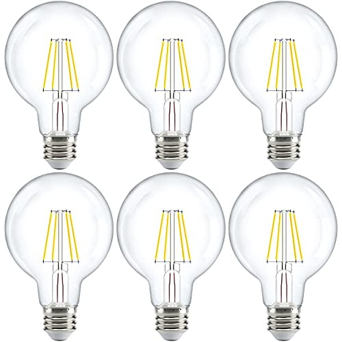 Sunco 6 Pack G25 LED Light Bulb, Globe, E26, 5W=60W, 5000K Daylight