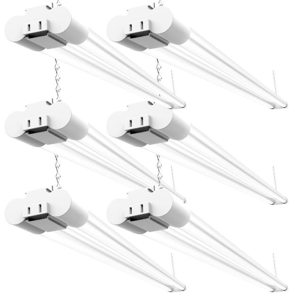 Sunco 6 Pack LED Shop Lights for Workshop 4FT, Linkable Garage Lighting, 4500 LM, 40W (150W Equivalent), 6000K Daylight Deluxe, Surface + Suspension Mount, 48 Inch Integrated Fixture, White