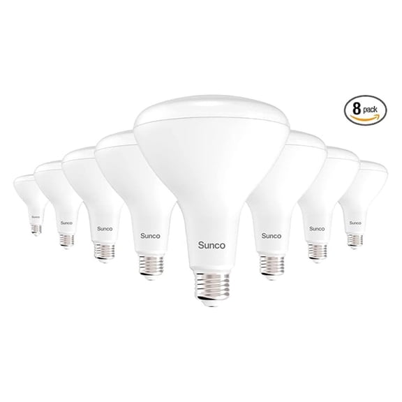 Sunco 8 Pack BR40 LED Light Bulbs, Indoor Flood Lights, Recessed Can Light Bulb, 1400 LM, 17W (100W Equivalent), 5000K Daylight, Dimmable, E26 Base, for Home, Bedroom, Kitchen UL.