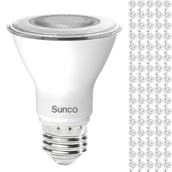 Sunco 80 Pack PAR20 LED Flood Light Bulb, High Output 800 Lumens, 50W Equivalent 8W, Soft White 2700K, E26 Base, Dimmable, CRI 80+, Wet Rated, for Track Lighting Recessed Can Accent Indoor Outdoor,