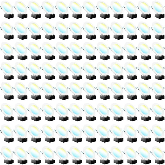 Sunco 96 Pack 6 Inch Ultra Thin LED Recessed Ceiling Lights, High Brightness 1500LM, Selectable CCT 2700K/3000K/3500K/4000K/5000K, Dimmable, 14W, Canless with Junction Box