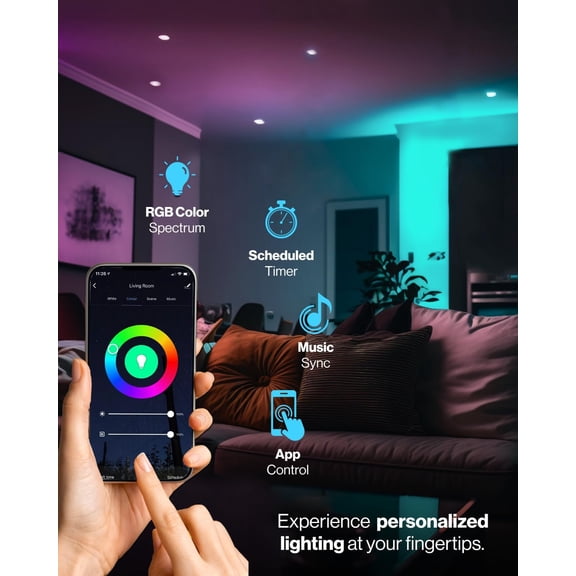 Sunco BR30 Smart Flood Light Bulbs, Color Changing LED Recessed WiFi Bulb, 8W RGBCW, Dimmable, 650 Lumens, Compatible with Alexa & Google Assistant, E26 Base, No Hub Required, 6 Pack