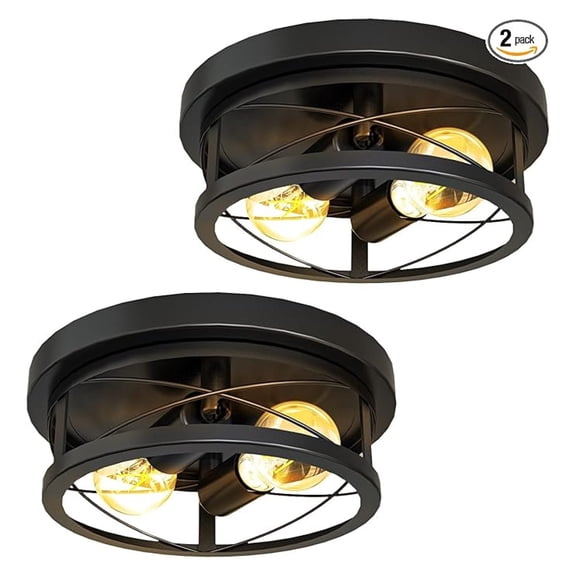 Sunco Farmhouse Ceiling Light Fixtures, Rustic Ceiling Light Fixture for Foyer, Bedroom, Hallway, Kitchen, Living Room, Den, 11 Inch Diameter, E26 Medium Base, Max 100W 2 Pack