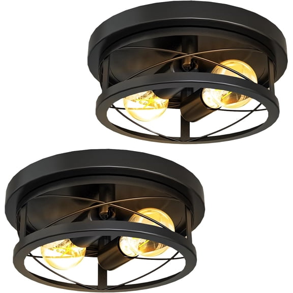 Sunco Farmhouse Ceiling Light Fixtures, Rustic Fixture for Foyer, Bedroom, Hallway, Kitchen, Living Room, Den, 11 Inch Diameter, E26 Medium Base, Max 100W 2 Pack