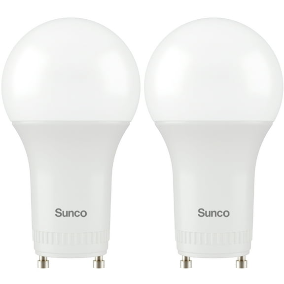 Sunco GU24 LED Bulb A19, 2 Prong Light Bulbs, 800 LM, 9W (60W Equivalent), 5000K Daylight, Dimmable, Twist & Lock GU24 Pin Base, CRI91, Instant On UL 2 Pack