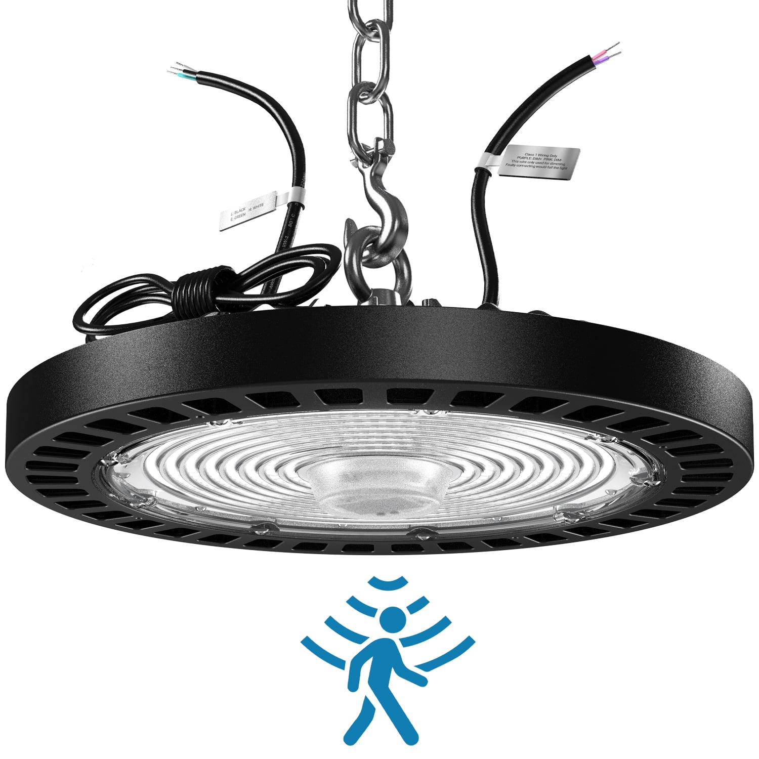 Sunco High Bay LED Shop Light with Motion Sensor, for Garage or Workshops with Wireless Remote, 200W, 30000 Lumens, 5000K Daylight, Dimmable (0-10V), IP65 Waterproof UL/DLC.