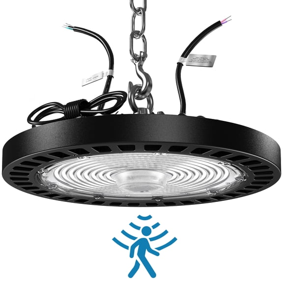 Sunco High Bay LED Shop Light with Motion Sensor, for Garage or Workshops with Wireless Remote, 240W, 36000 Lumens, 5000K Daylight, Dimmable (0-10V), IP65 Waterproof UL/DLC