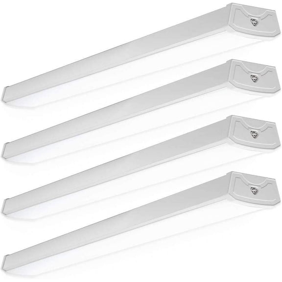 Sunco LED Garage Ceiling Lights Wraparound Fixture 4FT,Linkable Shop Light, 3500 LM, 40W=300W, 5000K Daylight, Hardwired, Surface Mount, Utility Workshop Light ETL 4 Pack