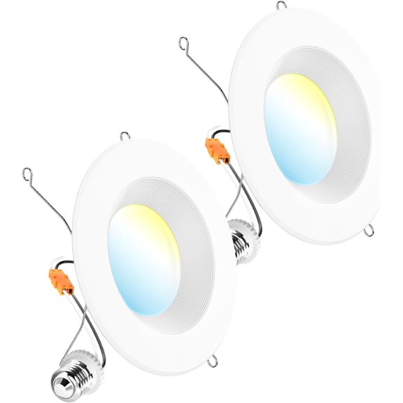 Sunco LED Recessed Lighting 6 Inch, Retrofit Can Lights, 965LM, 13W (100W Equivalent), Selectable CCT 2700K/3000K/3500K/4000K/5000K, Dimmable, Baffle Trim, Damp Rated UL 2 Pack