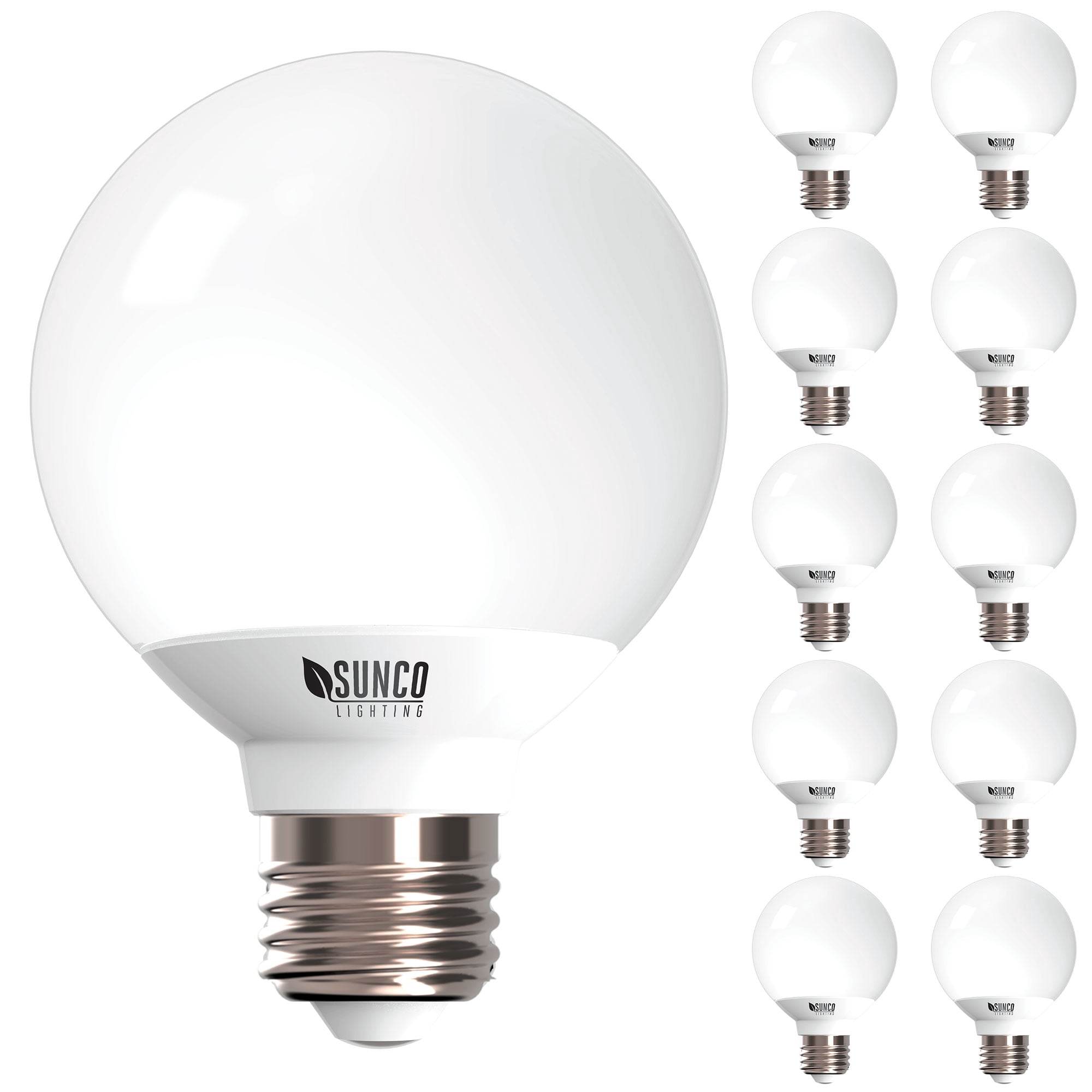 Sunco 10 Pack G25 LED Light Bulbs, Vanity Globe Bathroom Light Bulb, 450 LM, 3000K Warm White, 6W (40W Equivalent), Dimmable Mirror Vanity Decorative Bulb, E26 Base UL.