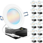 Sunco 12 Pack 4 Inch LED Recessed Lights, Ceiling Canless Recessed Light, Baffle Trim, 650 LM, 10W 60W Equivalent, Selectable CCT 2700K/3000K/4000K/5000K, Dimmable, Wafer Thin with Junction Box