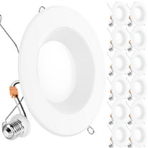 Sunco 12 Pack Retrofit LED Recessed Lighting 6 Inch, Downlight Can Lights for Ceiling, Baffle Trim, 965 LM, 13W (120W Equivalent), 5000K Daylight, Dimmable, Damp Rated UL