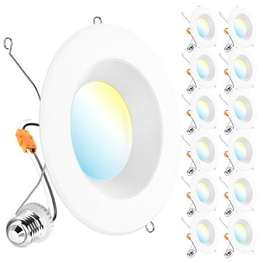 Sunco 12 Pack Recessed Lighting 6 Inch, Retrofit Can Lights, 965LM, 13W (75W Equivalent), Selectable CCT 2700K/3000K/3500K/4000K/5000K, Dimmable, Baffle Trim, Damp Rated UL