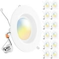 thumbnail image 1 of Sunco 12 Pack 6 Inch LED Can Lights, Retrofit Recessed Lighting, Smooth Trim, 965 LM, 13W (75W Equivalent), Selectable CCT 2700K/3000K/3500K/4000K/5000K, Dimmable, Damp Rated UL, 1 of 7