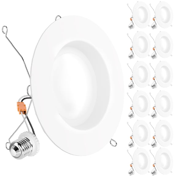 Sunco 12 Pack 6 Inch LED Can Lights, Retrofit Recessed Lighting, Smooth Trim, 965 LM, 13W (75W Equivalent), 3000K Warm White, Dimmable, Damp Rated UL