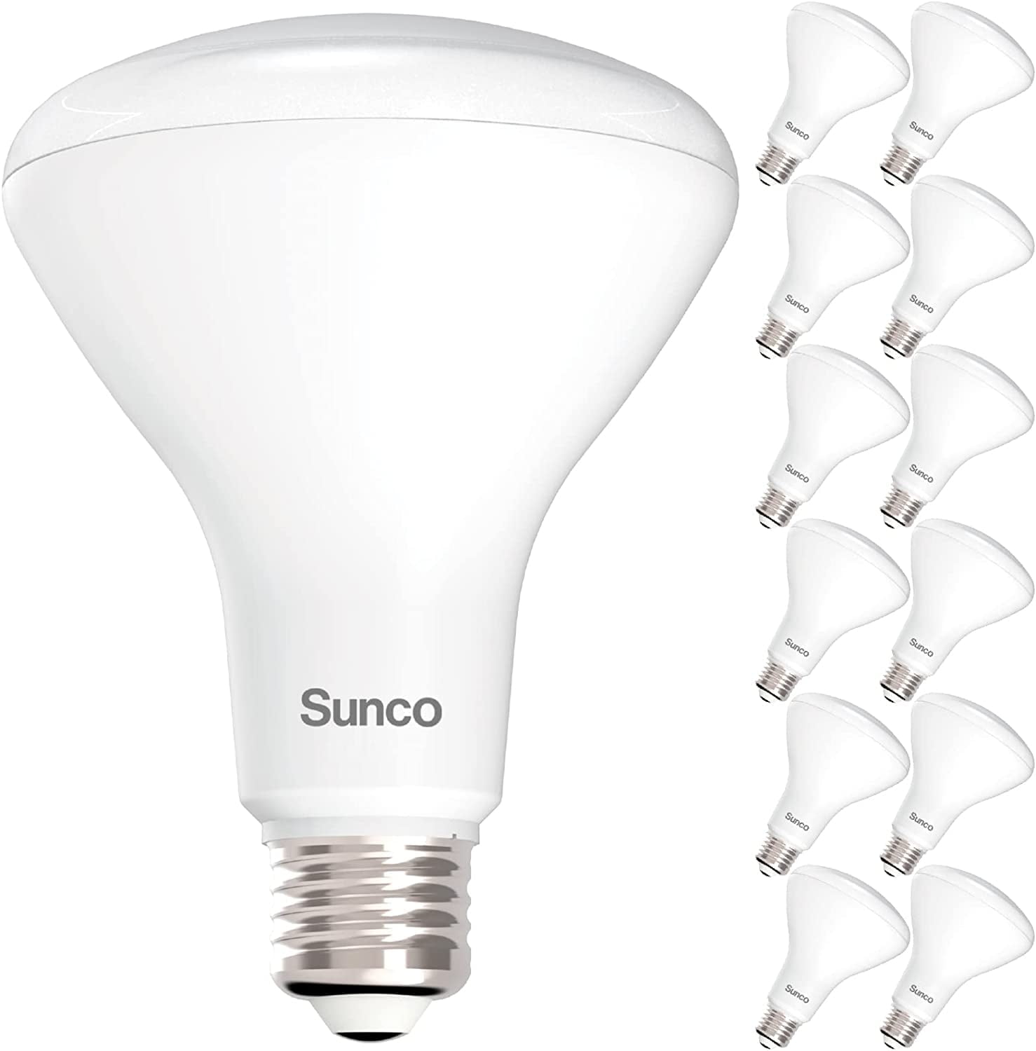 Sunco 12 Pack BR30 Light Bulbs LED, Recessed Can Light Bulbs, Indoor Flood Bulb, 850 LM, 11W (65W Equivalent), 2700K Soft White, Dimmable, E26 Base, For Home, Kitchen, Bedroom UL.