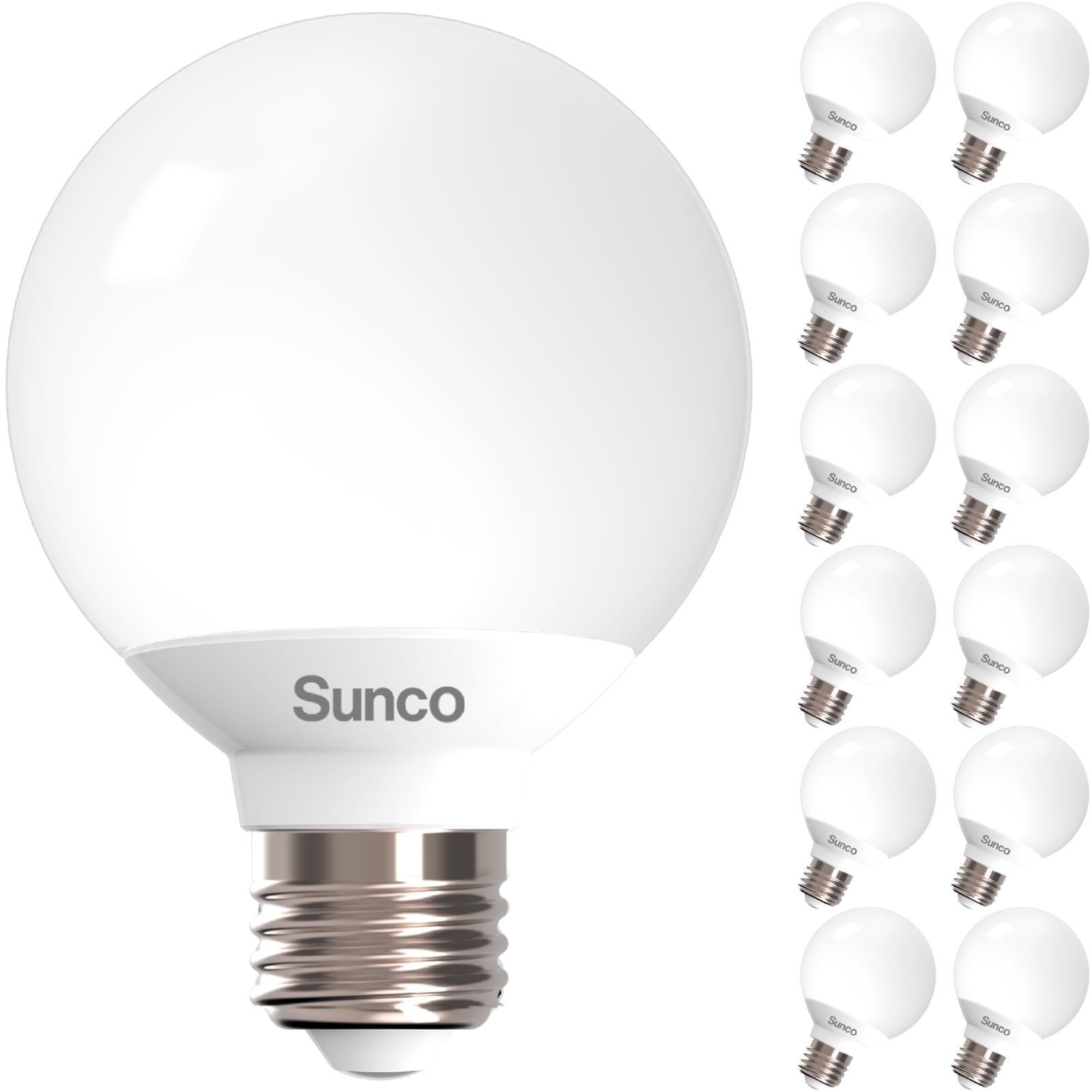 Sunco 12 Pack G25 LED Light Bulbs, Vanity Globe Bathroom Light Bulb, 450 LM, 5000K Daylight, 6W (40W Equivalent), Dimmable Mirror Vanity Decorative Bulb, E26 Base UL