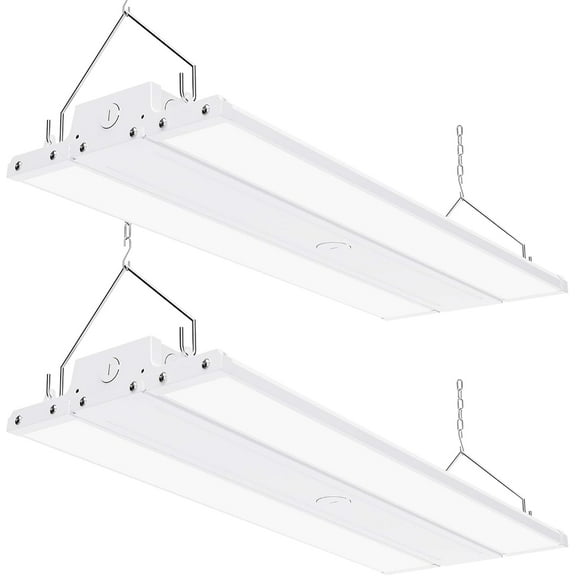 Sunco 2 Pack LED Warehouse Lights, Linear High Bay Dimmable 1-10V, 5000K Daylight, 2FT, 110W, HID Replacement, 15400 LM, Damp Rated, Super Bright, Commercial Grade Lighting - UL, DLC.