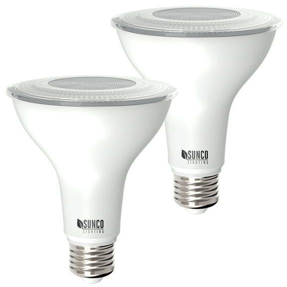 Sunco Lighting 2 Pack PAR30 LED Bulb, Dusk to Dawn Photocell Sensor, 11W=75W, 2700K Soft White, 850 LM, Auto On/Off Security Flood Light - UL