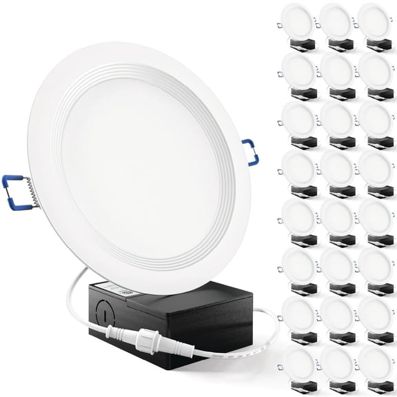 Sunco 24 Pack 6 Inch LED Recessed Light, Ceiling Canless Recessed Lights, Baffle Trim Ultra Thin, 850 LM, 14W, 5000K Daylight, Dimmable, Wafer Thin With Junction Box