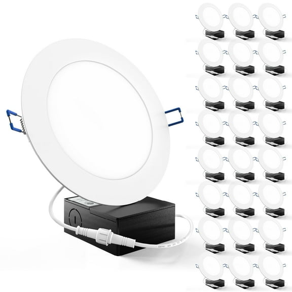 Sunco 24 Pack Recessed Lighting 6 Inch LED, Canless Ceiling Lights Slim with Junction Box, 850 LM, 14W (100W Equivalent), 6000K Daylight Deluxe, Dimmable, Wafer Thin, 50000 Lifetime Hours ETL