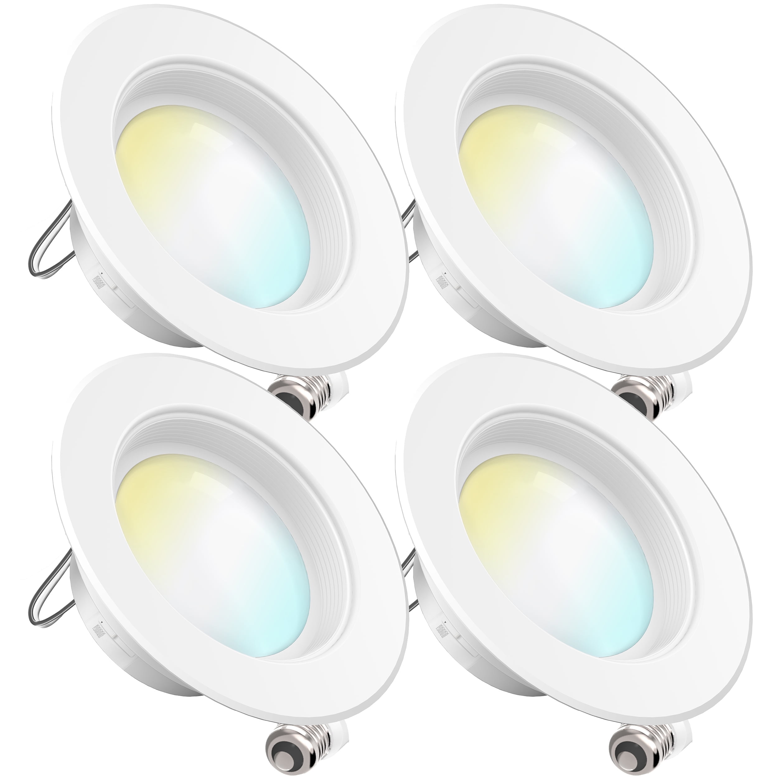 Sunco Lighting 4 Pack 4 Inch LED Recessed Downlight, Selectable, 5 Colors (2700K/3000K/3500K/4000K/5000K), 11W=60W, 660LM, Dimmable, Baffle Trim, Damp Rated, Simple Retrofit Installation  UL