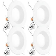 Sunco Retrofit LED Recessed Lighting 6 Inch, Downlight Can Lights for Ceiling, Baffle Trim, 965 LM, 13W 120W Equivalent, 2700K Soft White, Dimmable, Damp Rated UL 4 Pack