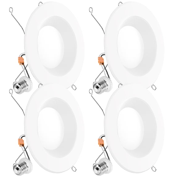 Sunco Retrofit LED Recessed Lighting 6 Inch, Downlight Can Lights for Ceiling, Baffle Trim, 965 LM, 13W (120W Equivalent), 4000K Cool White, Dimmable, Damp Rated UL 4 Pack