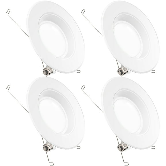 Sunco Lighting 4 Pack 5/6 Inch LED Recessed Downlight, Baffle Trim, Dimmable, 13W=75W, 5000K Daylight, 1050 LM, Damp Rated, Simple Retrofit Installation - UL + Energy Star