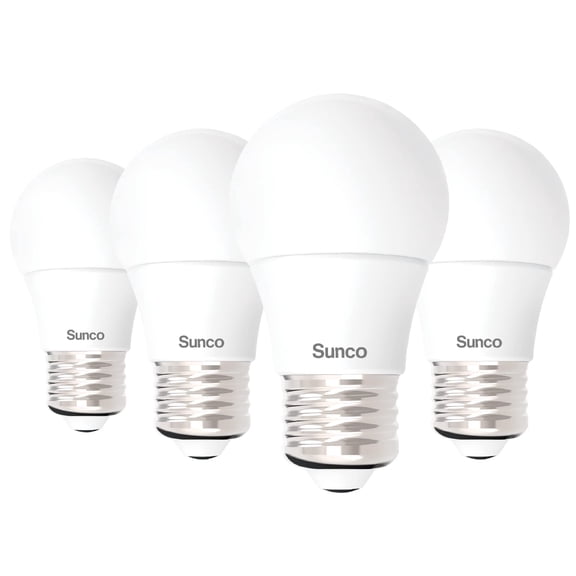 Sunco A15 Light Bulb LED, Dimmable Refrigerator Appliance Bulbs, 800 LM, 8W (60W Equivalent), 5000K Daylight, E26 Medium Base, Instant On, Indoor Outdoor Lighting UL 4 Pack.