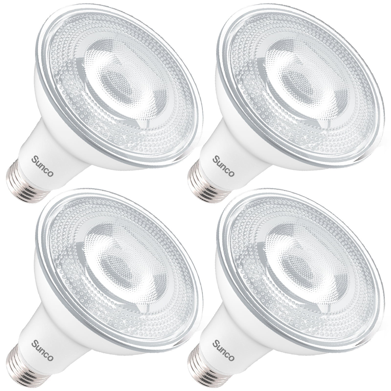 Sunco 4 Pack PAR30 LED Bulbs Flood Light Outdoor Indoor 75W Equivalent 11W Dimmable 3000K Warm White 850 LM E26 Base Exterior Wet-Rated Sup Sunco LED PAR30 Dusk to Dawn Light Bulb for Outside Porch, Patio